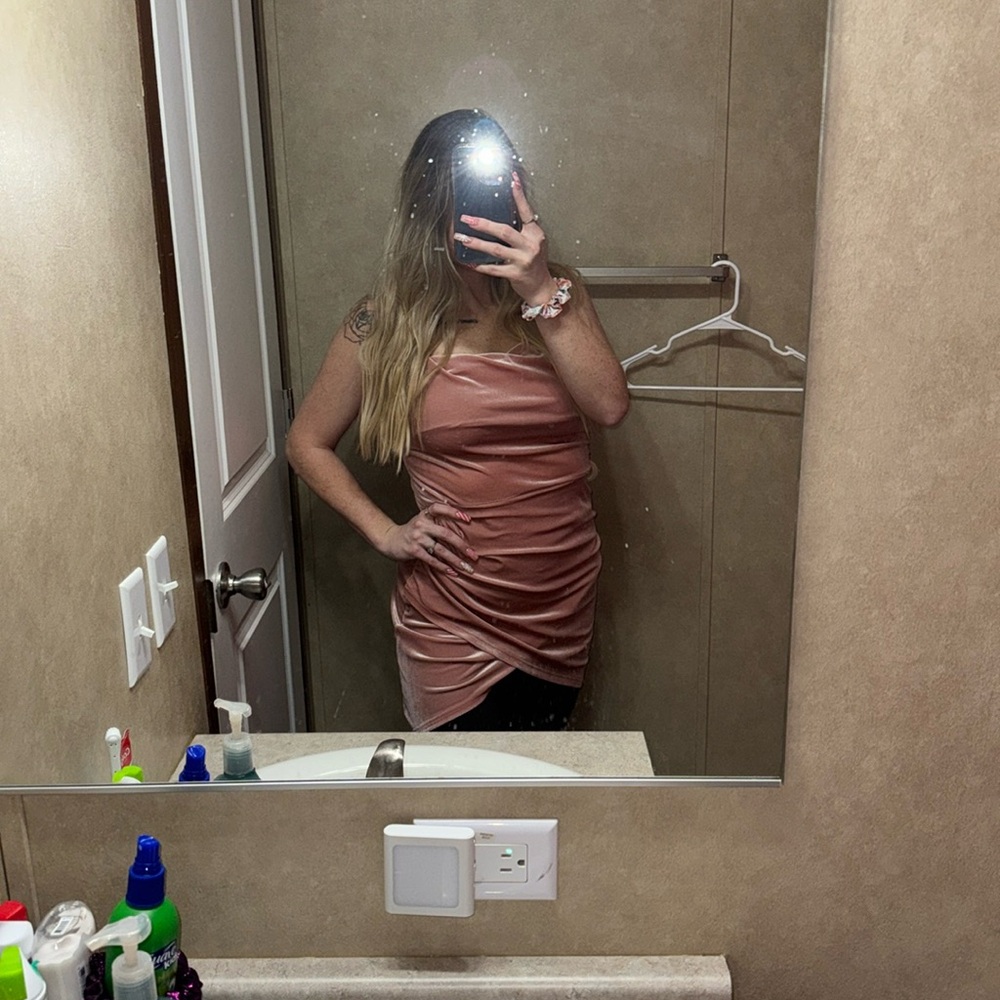 Pink mini dress